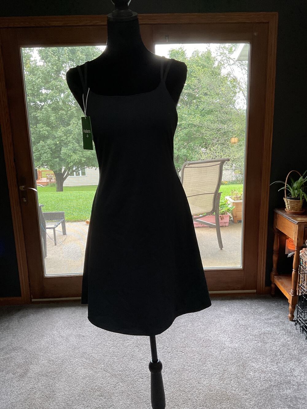 NWT Halara Black Crisscross Cutout Back Padded Cup Casual Dress Size M